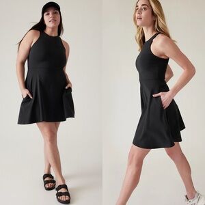 Athleta black Conscious black tank athletic dress medium tall 533780 tennis
